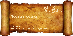 Neuman Csaba névjegykártya